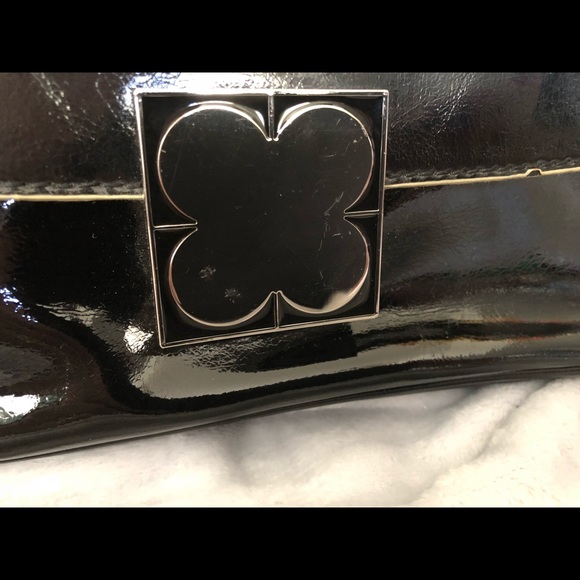 Liz Claiborne black patent leather satchel - Picture 2 of 8